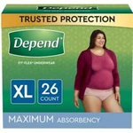 Depend Fit-flex Underwear Women Maximum Xl Blush Pk Of 26. Fixed Price $40.23.