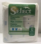 Nos Select Disposable Briefs In White, Medium Pack Of 12. Fixed Price $9.97.