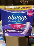 Always Discreet Plus Incontinence Pads, Extra Heavy Absorbency, Long (90 Count). Fixed Price $45.99.