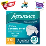 Assurance Incontinence Briefs 3XL 40 Count Maximum Absorbency Unisex Tabs. Fixed Price $35.89.