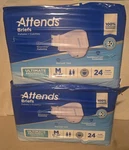 2-PACK Attends Briefs Medium (m) 32"-44" Ultimate Absorbency Incontinence 48CT. Fixed Price $36.00.