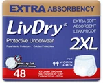 Livdry Adult Xxl Incontinence Underwear, Extra Comfort Absorbency, Leak. Fixed Price $111.14.