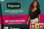 Depend Fresh Protection Advanced Incontinence Underwear For Women, S/m 72. Fixed Price $84.99.