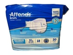 Attends Briefs Maximum Absorbancy Xl 58" - 63" Unisex, 20 Count. Fixed Price $9.99.