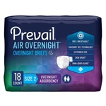 Prevail Air Overnight Adult Incontinence Brief Size 2 (18 Count), White. Fixed Price $37.99.