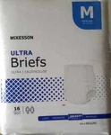 Mckesson Ultra Heavy Absorbency Adult Briefs, Disposable, Medium 16 Pk (loc 404). Fixed Price $31.99.