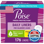 Poise Daily Liners, Incontinence Panty For Bladder Leaks, 2 Drop Very Lig. Fixed Price $41.61.