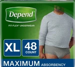 Depend Fit-flex Maximum Extra Large (xl) Underwear For Men 48 Count. Fixed Price $27.99.