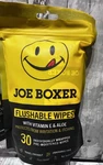 Joe Boxer Flushable Wipes 30 Individually Wrapped Pre-moistened. Fixed Price $12.87.