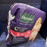 Depend Night Adult Incontinence Underwear - Women Xl Tg 12 Ct Damaged. Fixed Price $19.88.