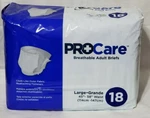 Procare Breathable Adult Diaper Brief Large Max Absorbency CRB-013/1 Pack Of 18. Fixed Price $60.00.