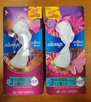 Boxes Of 22: Always Radiant Pads + Wings Size 3 Extra Heavy Flow Scented E7A. Fixed Price $19.99.