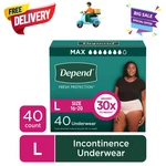 Depend Fresh Protection Underwear Women L 40 Maximum Absorbency Care. Fixed Price $29.42.