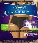 Always Discreet Adult Incontinence Overnight Underwear For Women, Small/medi.... Fixed Price $29.47.