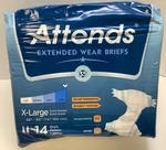 Attends Adult Extended Wear Briefs, Unisex, X-large (58"-63"), 14 Count. Fixed Price $17.95.