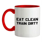 Eat Clean Train Dirty - Ceramic Mug Gym Love Workout Exercise Lift Weights. Fixed Price $19.95.