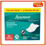 Assurance Premium Xl Washcloths Adults Disposable Moistened 192 Count Wipes. Fixed Price $12.99.