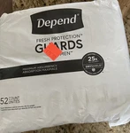 Depends Guards For Men 52 Maximum Absorbency Fresh Protection 25 Its Weight. Fixed Price $15.00.