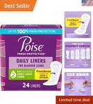 Poise Incontinence Liners For Women, Fragrance-free, 24 Ultra-absorbent. Fixed Price $10.99.