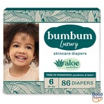 Bumbum Luxury Skincare Disposable Diapers - Size 86CT: Weight Range 35+ Lbs. Fixed Price $40.27.
