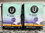 (2) By Kotex Clean & Secure Overnight Ultra Thin Pads 28CT Each Bag. Fixed Price $19.99.