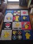 Franco Manufacturing Pokemon Quilted Bed Cover Multiple Graphics 63" X 86". Fixed Price $51.00.