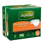 Depend Adult Brief Tab Closure Heavy Absorbency L/xl 35-49 16/PACK, Packs. Fixed Price $98.23.