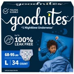 Goodnites Boys Nighttime Bedwetting Underwear Large 68-95 Lb 34 Ct Size. Fixed Price $51.99.