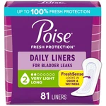 Poise Daily Incontinence Panty Liners, 2 Drop, Very Light Absorbency, Long 81 Ct. Fixed Price $34.59.