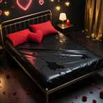 Black Vinyl Queen Mattress Protector Waterproof For Essential Oil Massage Spa.... Fixed Price $52.82.