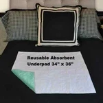 Reusable Absorbent Mattress Pad 34" X 36" Quilted Top Non-slip Machine Wash Dry. Fixed Price $25.63.