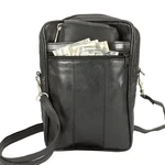 Black Leather Men's Messenger Organizer Travel Handbag Strap Belt Loop. Fixed Price $27.06.