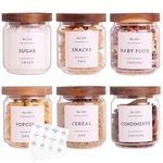 6 Set Glass Pantry Storage Jars With Acacia Airtight Lid - 15OZ Thicken Ki. Fixed Price $49.48.