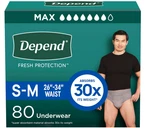 80 Count Depend Fresh Protection Adult Incontinence Underwear Small/medium. Fixed Price $25.39.