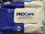 New Procare Large Adult Washcloth Wipe 8"X12" Soft Pack 50. Fixed Price $9.50.