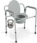 Vive 3IN1 Bariatric Bedside Commode Chair 500 Lb Capacity Gray Adjustable Height. Fixed Price $139.99.