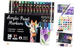 72 Colors Acrylic Paint Markers With 36 Dual-color Brushes Pack. Fixed Price $41.00.