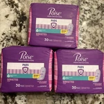 (3) Poise Reg Length Pads Level Light Contourfit+odor Control+drytouch 30-CT. Fixed Price $18.88.