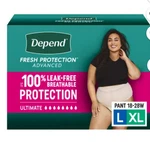 Depend Fresh Protection Advanced Incontinence Underwear For Women, 68CT L/xl. Fixed Price $88.99.