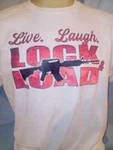 Live Laugh Lock & Load Custom Created Tshirt New 2XL 3XL 4XL Trending. Fixed Price $25.00.