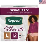 Luxury Silhouette Adult Incontinence Underwear, Large - Stylish Black/pink Berry. Fixed Price $53.99.