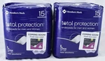 2 Packs Members Mark Total Protection Underpads For Women Size Large. Fixed Price $25.99.