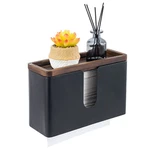 Black Metal Paper Towel Holder W/ Wood Tray Lid, Disposable Napkin Dispenser. Fixed Price $41.99.