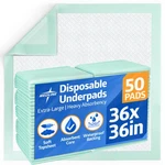 Medline Super Absorbent Underpad, 36", 50 Count, Extra Large Disposable. Fixed Price $78.38.