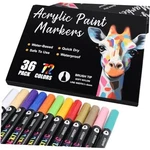 72 Colors Acrylic Paint Markers With 36 Dual-color Brush Pack. Fixed Price $40.81.