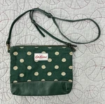 Cath Kidston Small Canvas Leather Cross Body Bag Polka Dot Dark Green. Fixed Price $35.00.