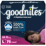 Goodnites Girls' Nighttime Bedwetting Underwear, Size Large, Multi-colored. Fixed Price $96.23.