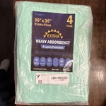 Fygrip Extra Heavy Absorbency Washable Leak Proof Underpads 36X36IN 4 Pack. Fixed Price $29.99.