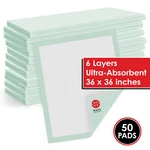 50 36X36 Large Pee Adult Urinary Incontinence Disposable Bed Underpads. Fixed Price $45.55.