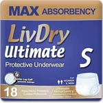 Livdry Ultimate Adult Unisex Protective Underwear, High Absorbency, Small, 18. Fixed Price $29.88.